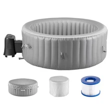 VEVOR Inflatable Hot Tub 4 to 6 Person 81.9 x 26in Round Portable Outdoor Spa130