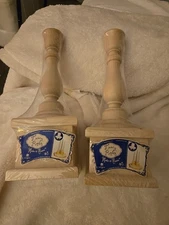 TRACY PORTER CANDLE Holder wood 10 in. Pair Sealed 