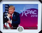 1 Oz Silver Trump Round Coin CPAC Hugging Flag Picture & Coin Set