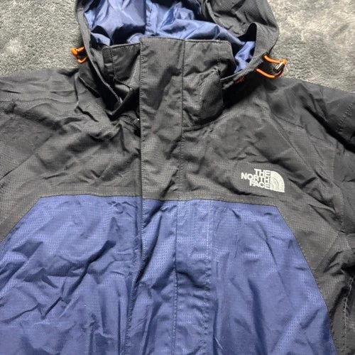 The North Face HyVent Rain Shell Jacket Mens Large Blue Black Colorblock image 2