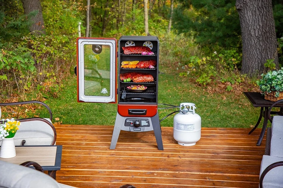 Ahumador vertical de gas acero inoxidable 880 pulgadas cuadradas propano Foto 4 de 4