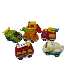 Set Of 6 V-Tech Go Go Smart Wheels Cars Race Car Plane Fire Truck Working