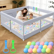 XVISHX Baby Playpen 50 x 50 Inch Play Pen Playards, Playpen for Babies and Tod
