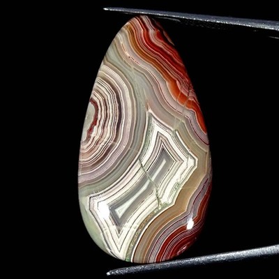 Handgemacht 26.20Cts Natürlich Crazy Lace Achat Cabochon Oval 18x35x5mm