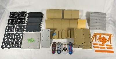 Tech Deck Huge Lot 70+ Pieces Ramps Rails Park Parts + 4 Fingerboards