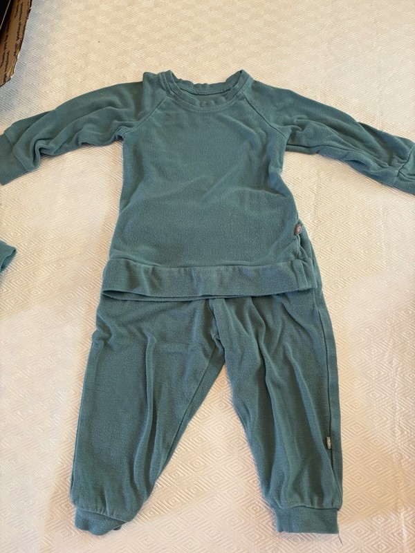 Kyte Baby 18-24 Mos. Blue Green Bamboo Pajama Set Long Sleeve  And Pant
