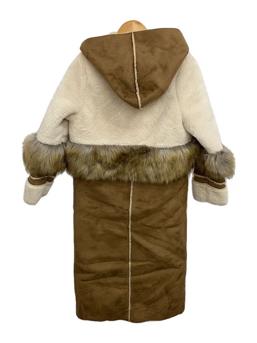 AMERI FUR DOCKING MOUTON COAT Polyester BEG Solid… - image 2