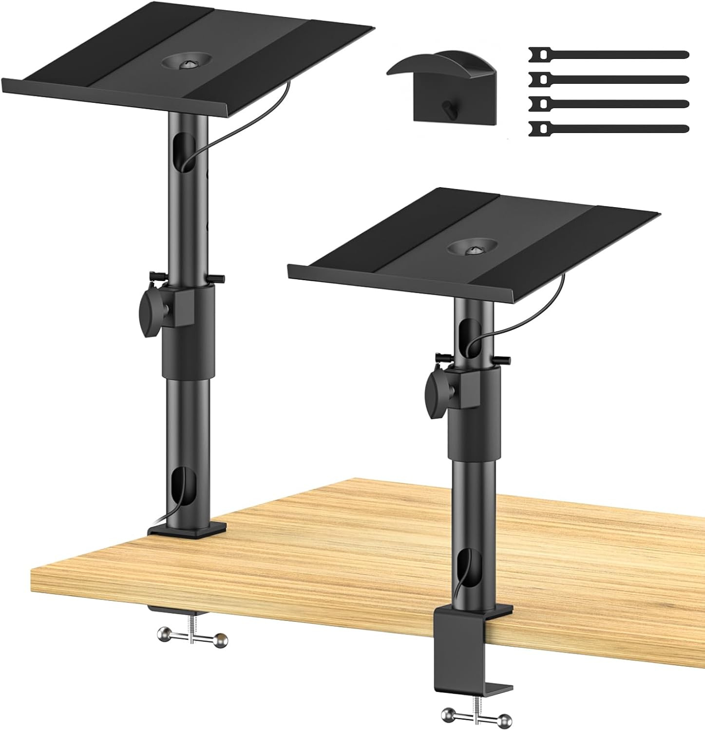Pair, Height&angle Adjustable Desktop Bookshelf Spea