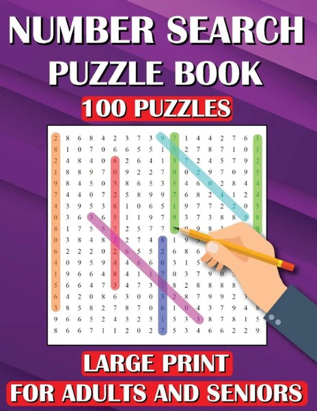Number Search Puzzle Book | 100 Puzzles Large Print For Adults And Seniors-image