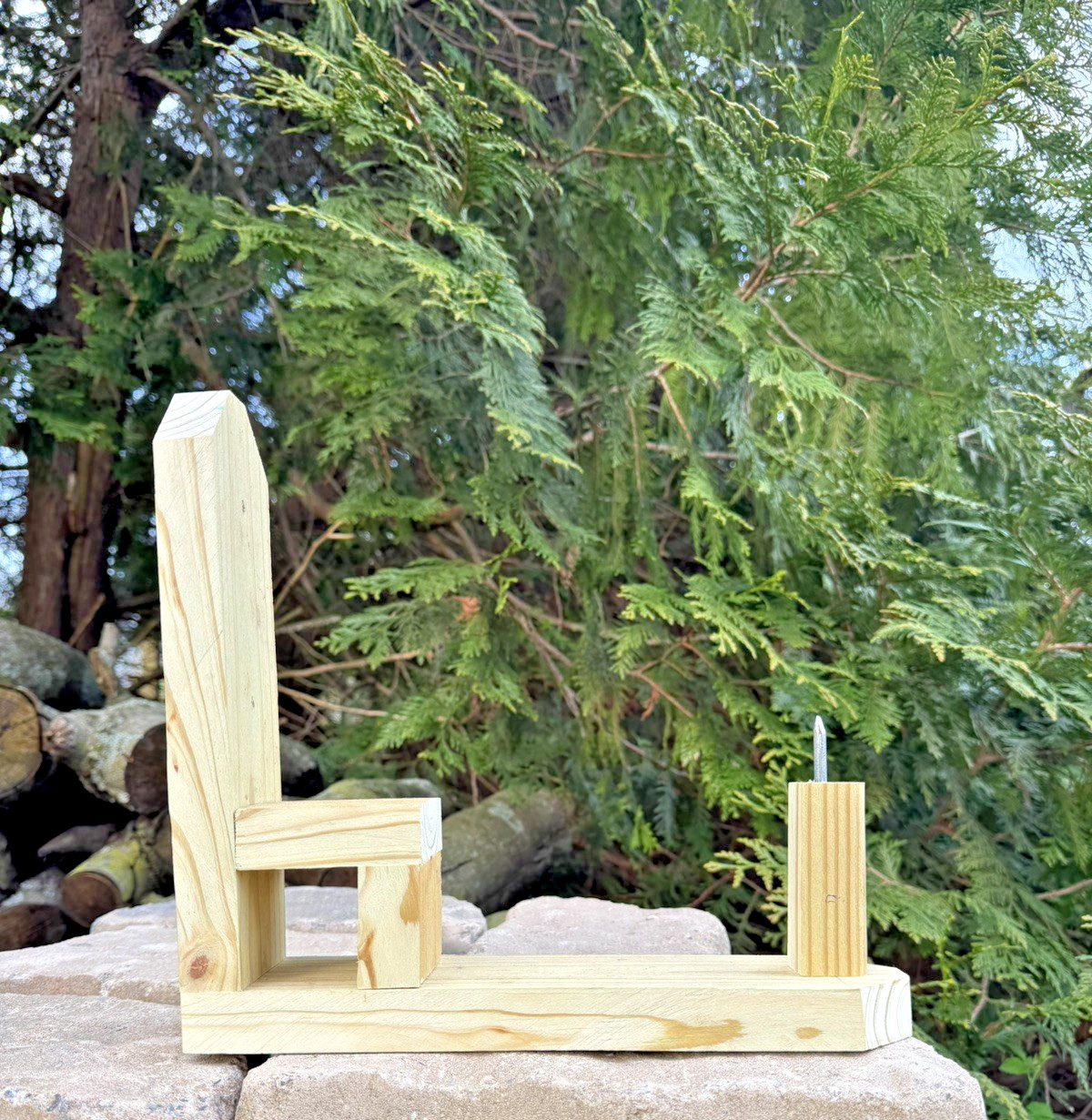 Chair & Table Corn Cob Holder Mount On Tree Fence Or Deck