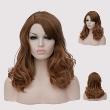 16 Inch Women's Layered Short Light Brown Blond Straight Synthetic Hair Wigs