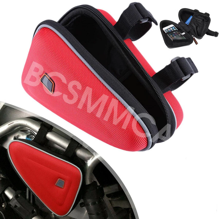 Bolsa de almacenamiento de sillín de motocicleta funda de barra protectora de motor bolsa de teléfono accesorios rojo Foto 2 de 4