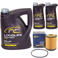 MotoröL Set Mannol 5W30 Longlife API SN 7 Liter + ÖLfilter FüR Audi A6 Avant 3.2