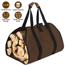 36in Firewood Log Carrier Heavy Duty 600D Polyester Tote Bag Camping with Strap