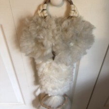 Vintage Macrame Owl Towel / Scarf Holder Wall Hanging