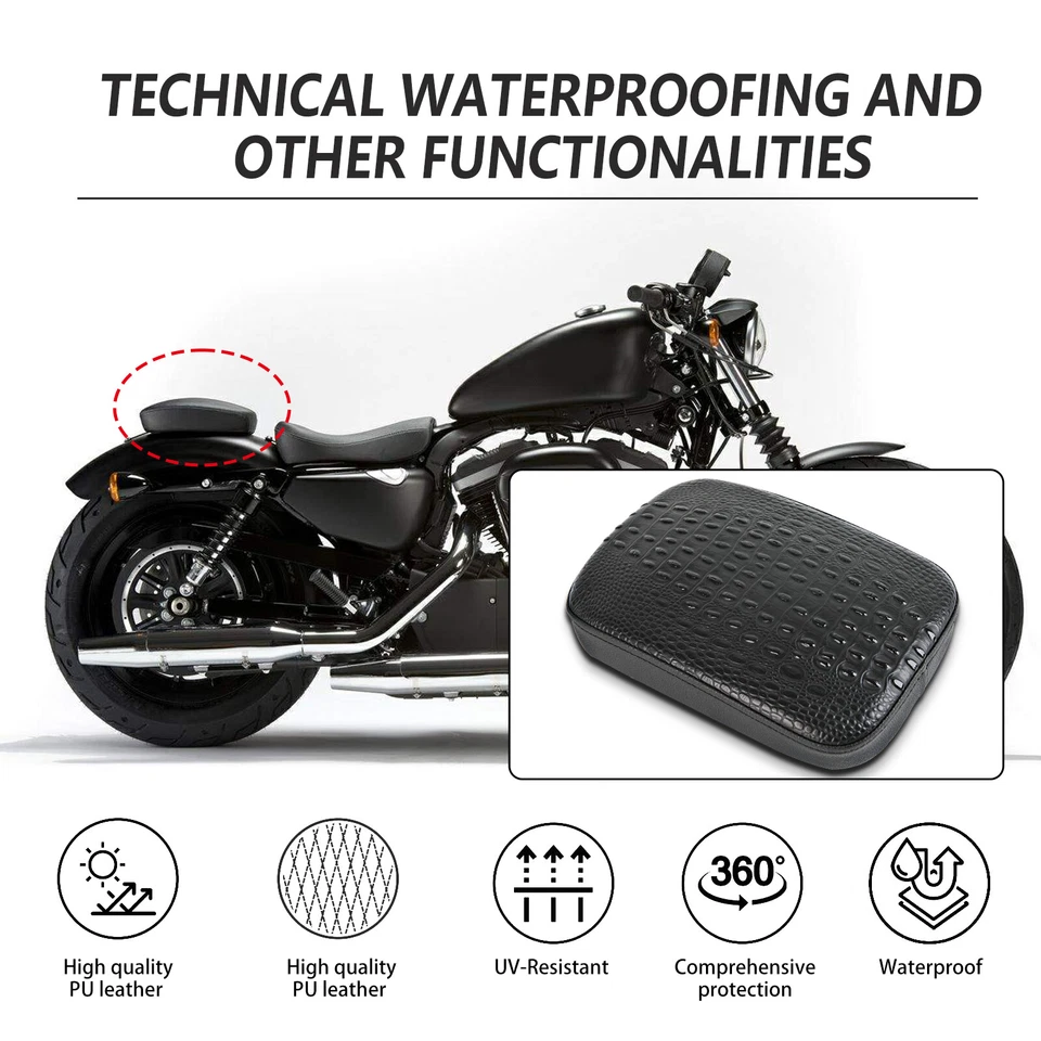 Almofada de assento de passageiro traseiro 8 ventosas para Honda VT VTX 750 1100 1300 1800 PU - Imagem 3 de 4