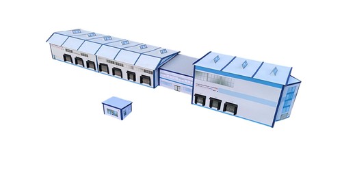 HO/1:87 Logistikzentrum / Spedition Set 9 Kartonmodellbausatz - Bild 3 von 8