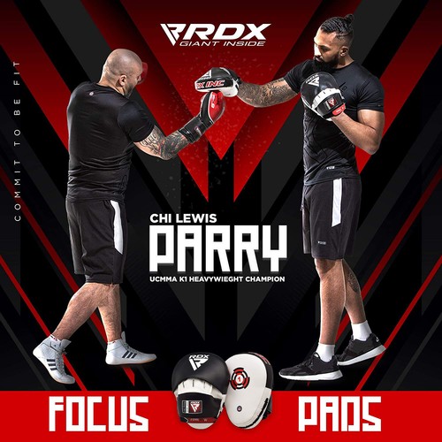 Boxing Focus Pads by RDX, Thai Pads, Focus Mitts, Kickboxing Pads, Curved Pads - Picture 5 of 9
