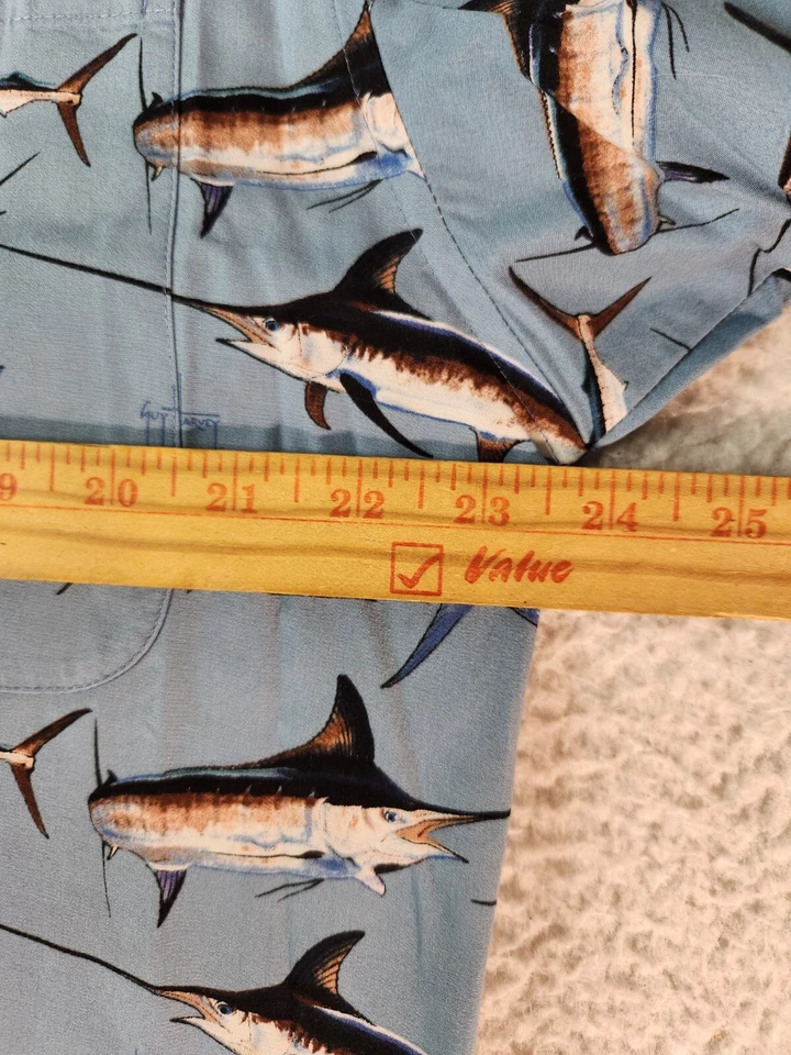 Рубашка с коротким рукавом на пуговицах мужская Guy Harvey By Aftco синий принт Marlin  - Изображение 3 из 4