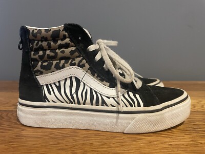 Vans Sk8 Hi Zip Animal Mix Leopard Zebra US Kid High Top Skate Cheetah  Youth