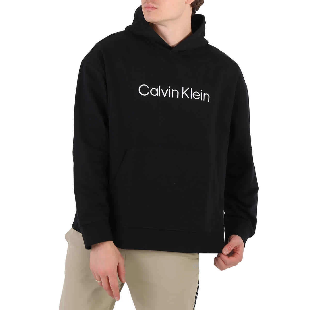 Calvin Klein Men s Black Beauty Hero Logo Cotton Terry Hoodie