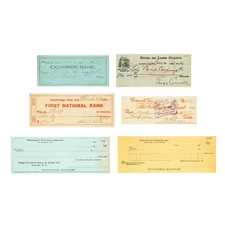 Lot of USA Bank Checks 6 Different States