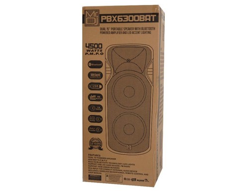 2 MR DJ 4500 Watts Dual 12" Rechargeable PA DJ Party Speaker Bluetooth, Light, E - Picture 7 of 7