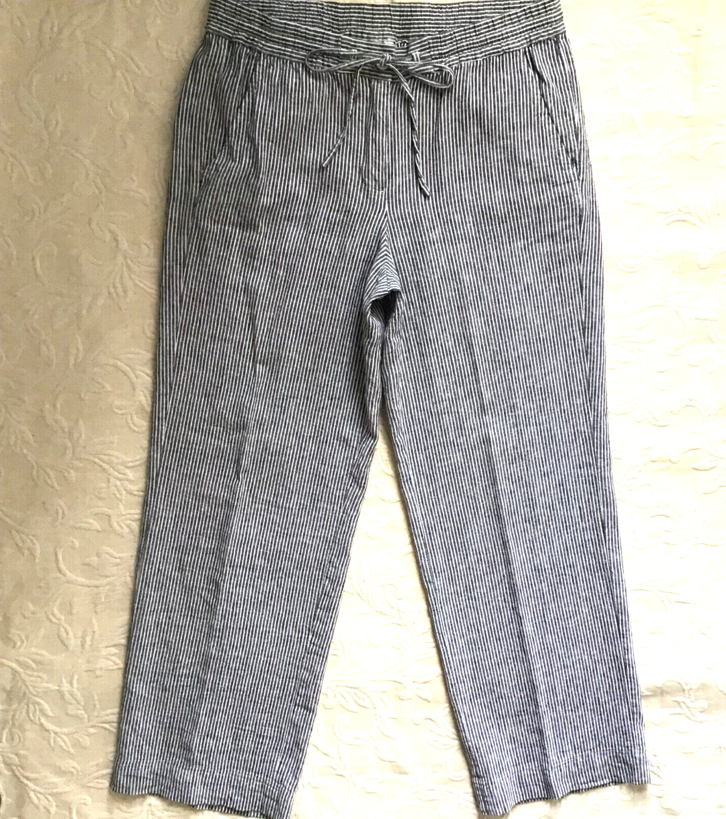 Talbots Size 8 Linen Drawstring Pull On Pants - image 4
