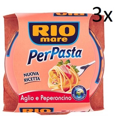 3x Rio Mare Per Pasta Aglio e peperoncino Thunfisch in Olivenöl 160g