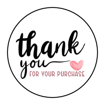 30 THANK YOU FOR YOUR PURCHASE STICKERS ENVELOPE SEALS LABELS 1.5'' ROUND