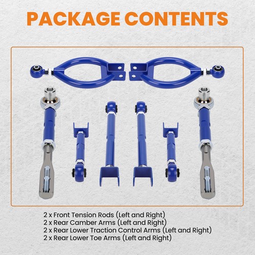 Adjustable Front Tension Rod Rear Camber Toe Traction Arm For Nissan 300ZX Z32 - Imagen 2 de 13