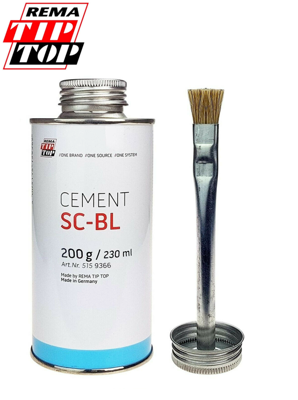 REMA TIP TOP Tyre Bead Mounting Paste (4 x Black) + Brush & SC-BL Cement - Kit
