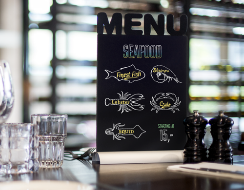 Silhouette Tafel mit Schriftzug TISCHMENÜ Bar Theke Restaurant Pizzeria - Bild 4 von 9