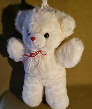 Stuffed White Plush Teddy Bear. Vintage. 18 inches