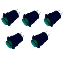 E-Switch RP3508 Series Round Illuminated Pushbutton Switch SPST Green, 5 Pcs