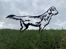 Flat Coated Retriever Metal Dog Rusty Garden Art Silhouette Ornament Mild Steel