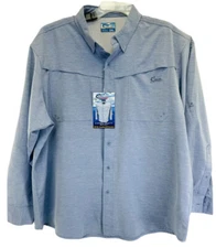 World Wide Sportsman Coral Point Mens Large Blue Vented Fishing Shirt (Z3) NWTs