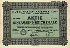 Hotel Nassauer Hof AG 1937 Wiesbaden Karlsbad Kolonia Grand Hotel Hugo Stinnes 1000