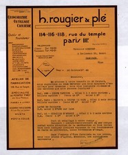 PARIS (III°) QUINCAILLERIE & OUTILLAGE "H. ROUGIER & PLE" Lettre en 1945