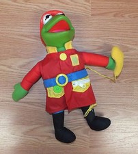 Mattel Muppet's Kermit the Frog 1990 14" Tall "Learn to Dress" Plush Toy READ