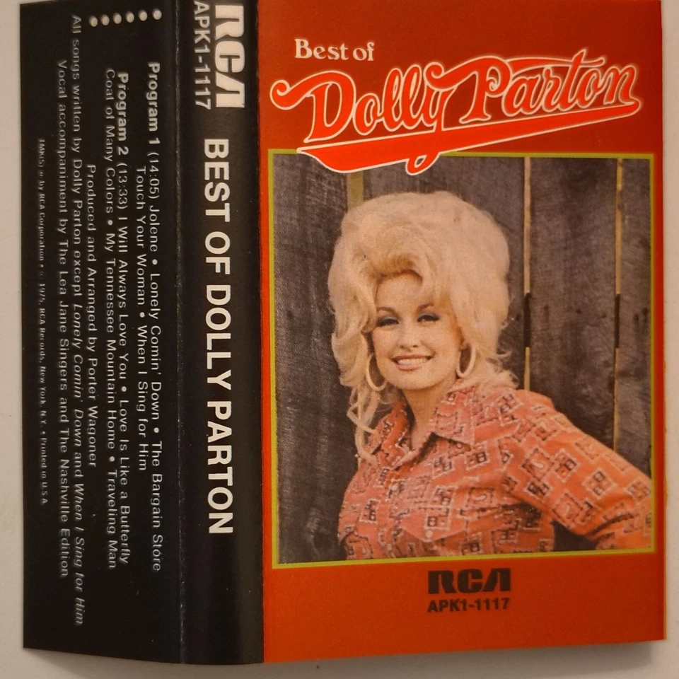 Best Of Dolly Parton RCA Stereo Cassette Tape APK1-1117 1975 Release Foto 3 de 4