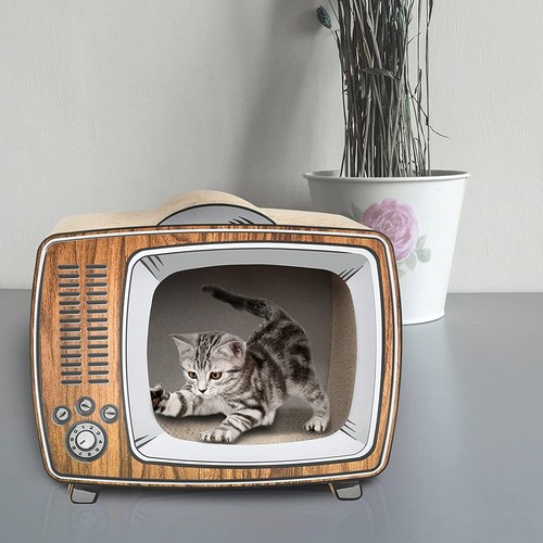 TV Cat Scratcher Cardboard Lounge Bed Board Pads Prevents Furniture Damage - Picture 3 of 7