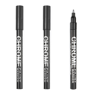 Chrome Markers, 3Pcs Liquid Chrome Pens with 0.7mm Extra Fine Tip, Silver