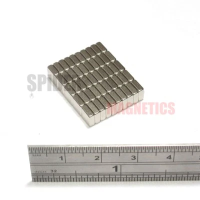 SPIDER MAGNETICS 50 Strong Magnets 5x5x2 mm Small Square Neodymium Block For Craft 5mm Sq x 2mm