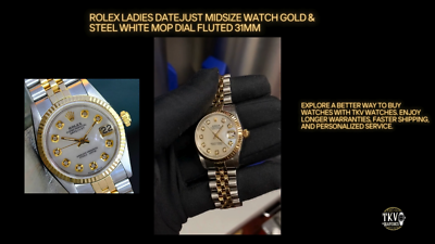 Rolex Datejust Mid-Size TwoTone White Mop Diamond Dial Jubilee W