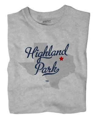 Highland Park Texas TX Tex T-Shirt MAP