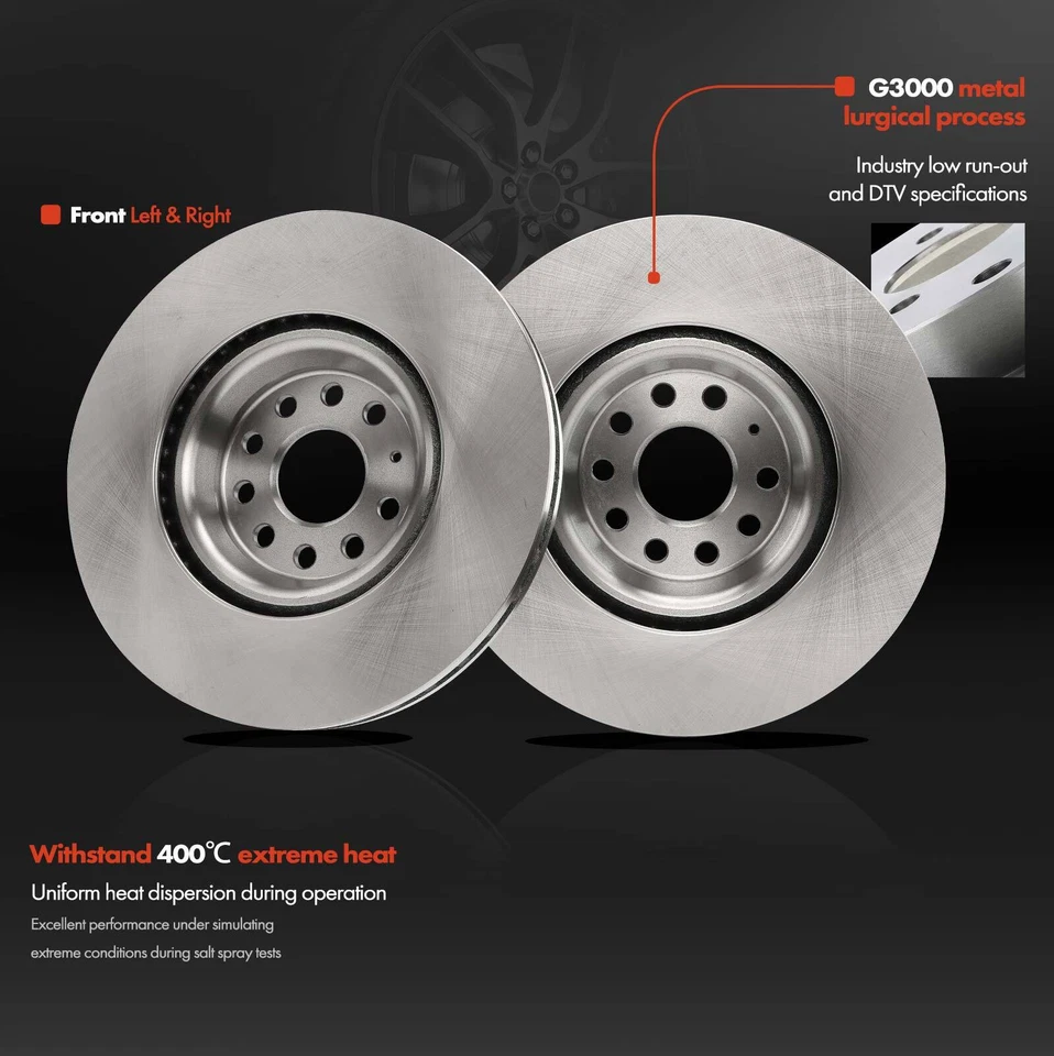 Nuevos rotores de freno de disco delanteros izquierdo y derecho para Volkswagen Arteon CC Golf Audi Foto 3 de 4