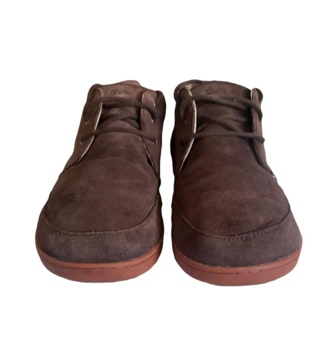 Olukai Maki Brown Suede Moccasin Lace Up Chukka Shoe Men
