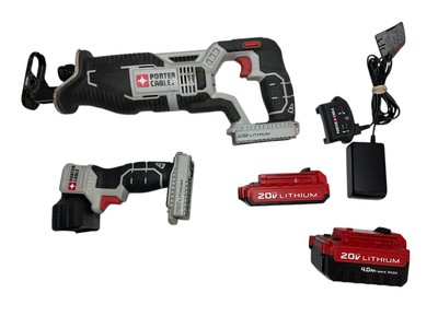 Porter Cable Reciprocating Saw & Flashlight, PCC670/PCC700, 2 Batts & Charger