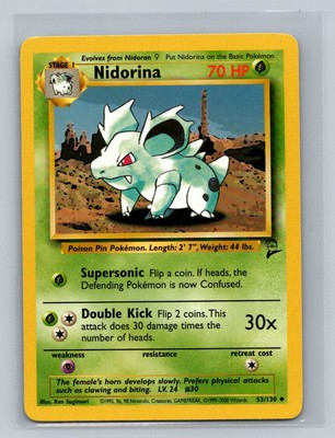 Pokemon Nidorina Base Set 2 053/130 Mild Play MP+ or Better